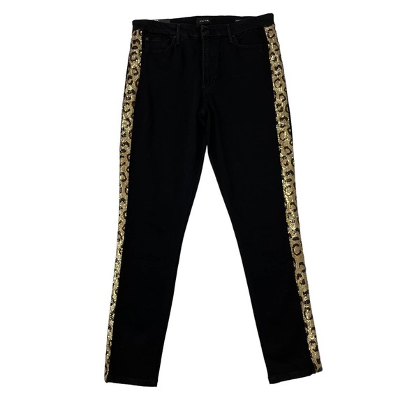 NWT Joe's The Charlie High Rise Sequin Animal Print Skinny Ankle Pants 32/14 - Picture 1 of 8